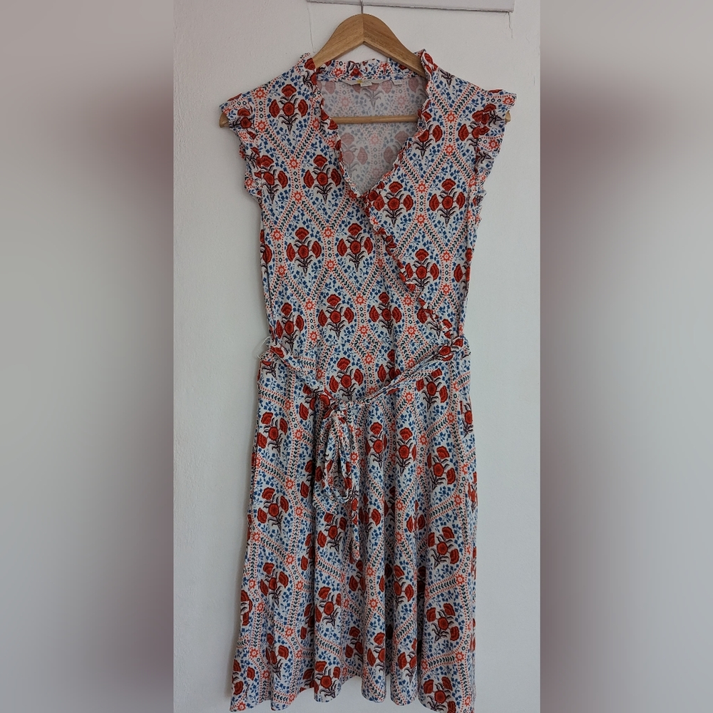 Boden Fixed Wrap Jersey Dress In Floral Print NEW